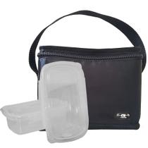 Kit Bolsa Termica Pequena Lancheira com 2 Marmitas 500ml Conjunto Vasilhas Potes Discreta