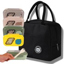 Kit Bolsa Térmica + Pote Térmico Feminina Masculina Lancheira Porta Marmita Lanche Bebida Estudante Kit Bolsa Térmica + Pote Térmico Feminina Masculina Lancheira Porta Marmita Lanche Bebida Estudante