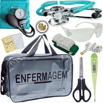 Kit Bolsa Transparente Aparelho de Pressão Aneroide Esteto Enfermagem Incoterm