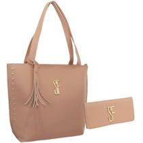 kit bolsa transversal feminina com carteira combo bag