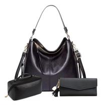 Kit Bolsa Transversal + Necessaire + Carteira P/ Documentos