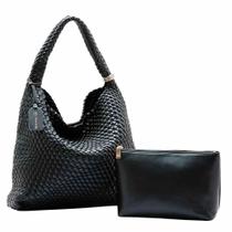Kit Bolsa Tressê Elegance Hobo Chenson Feminina com Necessaire CG85002 Kit Bolsa Tressê Elegance Hobo Chenson Feminina com Necessaire CG85002