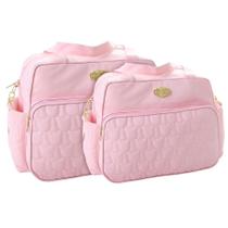 Kit Bolsas Bebê Griff Baby Matelassê Classic Rosa Kit Bolsas Bebê Griff Baby Matelassê Classic Rosa