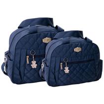 Kit Bolsas Bebê Griff Baby Matelassê Elegance Azul Marinho
