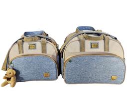 Kit Bolsas Bebe Maternidade Jeans Enxoval Miellu Trocador