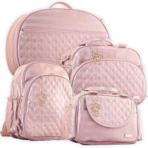 Kit Bolsas de Maternidade Matelassê Rose - Baby Bless (4 peças)