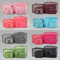 Kit Bolsas de Viagem Organizador Prático de Mala Roupa 6 pçs Linda Kit Bolsas de Viagem Organizador Prático de Mala Roupa 6 pçs Linda