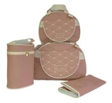 Kit bolsas Favithus cor Rosa com detalhe palha