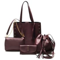 Kit Bolsas Feminina Grande Pequena Média 4 Bolsas Variadas