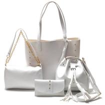 Kit Bolsas Femininas 4 Peças Diferentes Grande Média Carteira Oferta