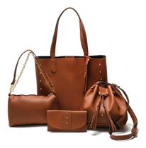 Kit Bolsas Femininas Sacola Transversal Tira Colo 4 Peças