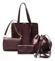 Kit Bolsas Femininas Sacola Transversal Tira Colo 4 Peças