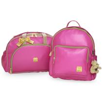 Kit Bolsas Maternidade Bebe Menina Menino Enxoval Prática Miellu - Grande, Mochila e Trocador - Pink Barbie