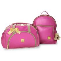 Kit Bolsas Maternidade Bebe Menina Menino Enxoval Prática Miellu - Pequena, Mochila e Trocador - Pink Barbie