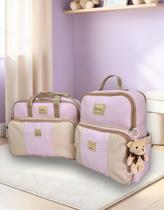 Kit Bolsas Maternidade Grande e Mochila Bebê Enxoval + Trocador Miellu - Linha Deluxe Cor:Marrom