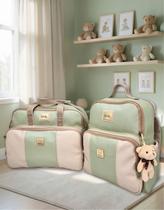 Kit Bolsas Maternidade Grande e Mochila Bebê Enxoval + Trocador Miellu - Linha Deluxe Cor:Marrom