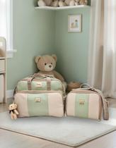 Kit Bolsas Maternidade Grande e Térmica Bebê Enxoval Menino Menina + Trocador Miellu - Linha Deluxe Cor:Marrom