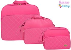 Kit Bolsas Maternidade Mala, Bolsa G e Bolsa P Luxo