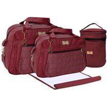 Kit Bolsas Maternidade Mave Baby Deluxe Vinho