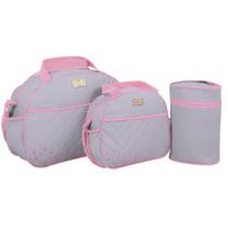 Kit Bolsas Maternidade Mave Baby Prime Cinza E Rosa Kit Bolsas Maternidade Mave Baby Prime Cinza E Rosa