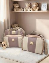 Kit Bolsas Maternidade Média e Térmica Bebê Enxoval Menina Menina + Trocador Miellu - Linha Deluxe Cor:Azul