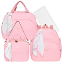 Kit Bolsas Maternidade Pirulitando Completo Bosque Rosa