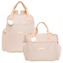 Kit Bolsas Maternidade Pirulitando G+M Aconchego Marfim Kit Bolsas Maternidade Pirulitando G+M Aconchego Marfim