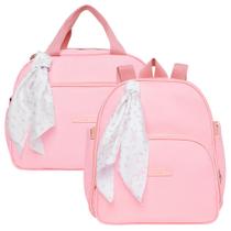 Kit Bolsas Maternidade Pirulitando G+M Bosque Rosa