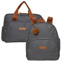 Kit Bolsas Maternidade Pirulitando G+M Família Cinza