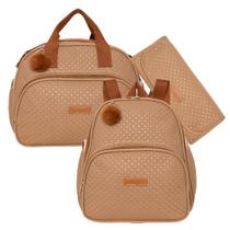 Kit Bolsas Maternidade Pirulitando G+M+T Leveza Amêndoa