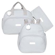 Kit Bolsas Maternidade Pirulitando G+M+T Leveza Cinza