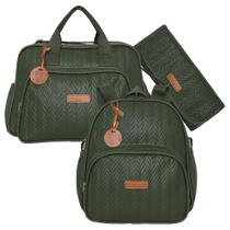 Kit Bolsas Maternidade Pirulitando G+M+T Refúgio Verde Kit Bolsas Maternidade Pirulitando G+M+T Refúgio Verde