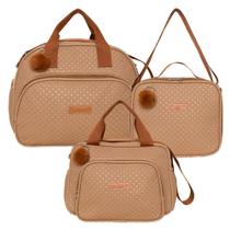 Kit Bolsas Maternidade Pirulitando G+P+F Leveza Amêndoa