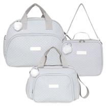 Kit Bolsas Maternidade Pirulitando G+P+F Leveza Cinza Kit Bolsas Maternidade Pirulitando G+P+F Leveza Cinza