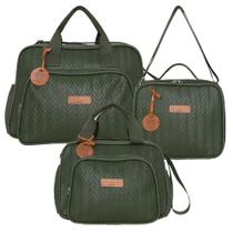 Kit Bolsas Maternidade Pirulitando G+P+F Refúgio Verde