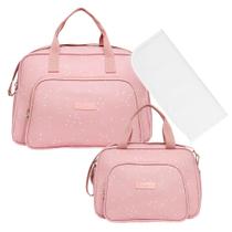 Kit Bolsas Maternidade Pirulitando G+P+T Bolinhas Rose Kit Bolsas Maternidade Pirulitando G+P+T Bolinhas Rose