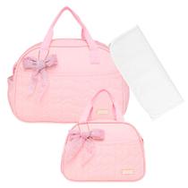 Kit Bolsas Maternidade Pirulitando G+P+T Glitter Rosa - Pirulitando Baby