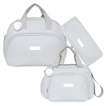 Kit Bolsas Maternidade Pirulitando G+P+T Leveza Cinza