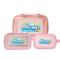 Kit Bolsas Necessaire Impermeável Transparente Piscina Praia Kit Bolsas Necessaire Impermeável Transparente Piscina Praia