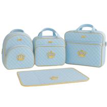 Kit Bolsas Saída Maternidade Para Bebê 4 Peças Estilo Coroa Dourada
