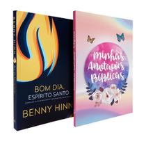 Kit Bom Dia Espírito Santo Benny Hinn + Caderno Anotações Bíblicas Borboleta