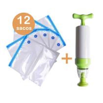 Kit bomba + 12un sacos vácuo conserva alimentos organizador Kit bomba + 12un sacos vácuo conserva alimentos organizador