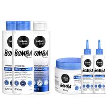 Kit Bomba 3 Itens + 2 Tônico Cresc. + Shampoo - Salon Line Kit Bomba 3 Itens + 2 Tônico Cresc. + Shampoo - Salon Line
