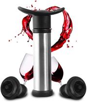 Kit Bomba A Vácuo Para Vinho Com 2 Rolhas Tampa Garrafa Inox