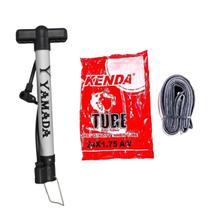 Kit Bomba de Ar Yamada Alumínio 30cm Câmara de Ar Kenda Aro 24 1.75/1.9 Válvula Schrader Bike Alta Resistência Kit Bomba de Ar Yamada Alumínio 30cm Câmara de Ar Kenda Aro 24 1.75/1.9 Válvula Schrader Bike Alta Resistência