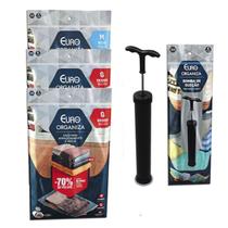 Kit Bomba de Sucção + 3 Sacos Organizadores a Vácuo