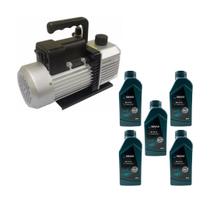 Kit Bomba de Vácuo 6CFM Friven + 5 Óleos Lubrificante Sayko 500ml