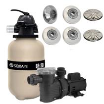 Kit Bomba Eixo Inox 1,4cv + Filtro 28m³ Piscina E Disp Inox