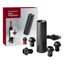 Kit Bomba Elétrica a Vácuo para proteção de vinho + 4 rolhas Kit Bomba Elétrica a Vácuo para proteção de vinho + 4 rolhas