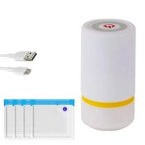 Kit Bomba Eletrica Saco Sucção A Vacuo Conserva Alimentos Kit Bomba Eletrica Saco Sucção A Vacuo Conserva Alimentos